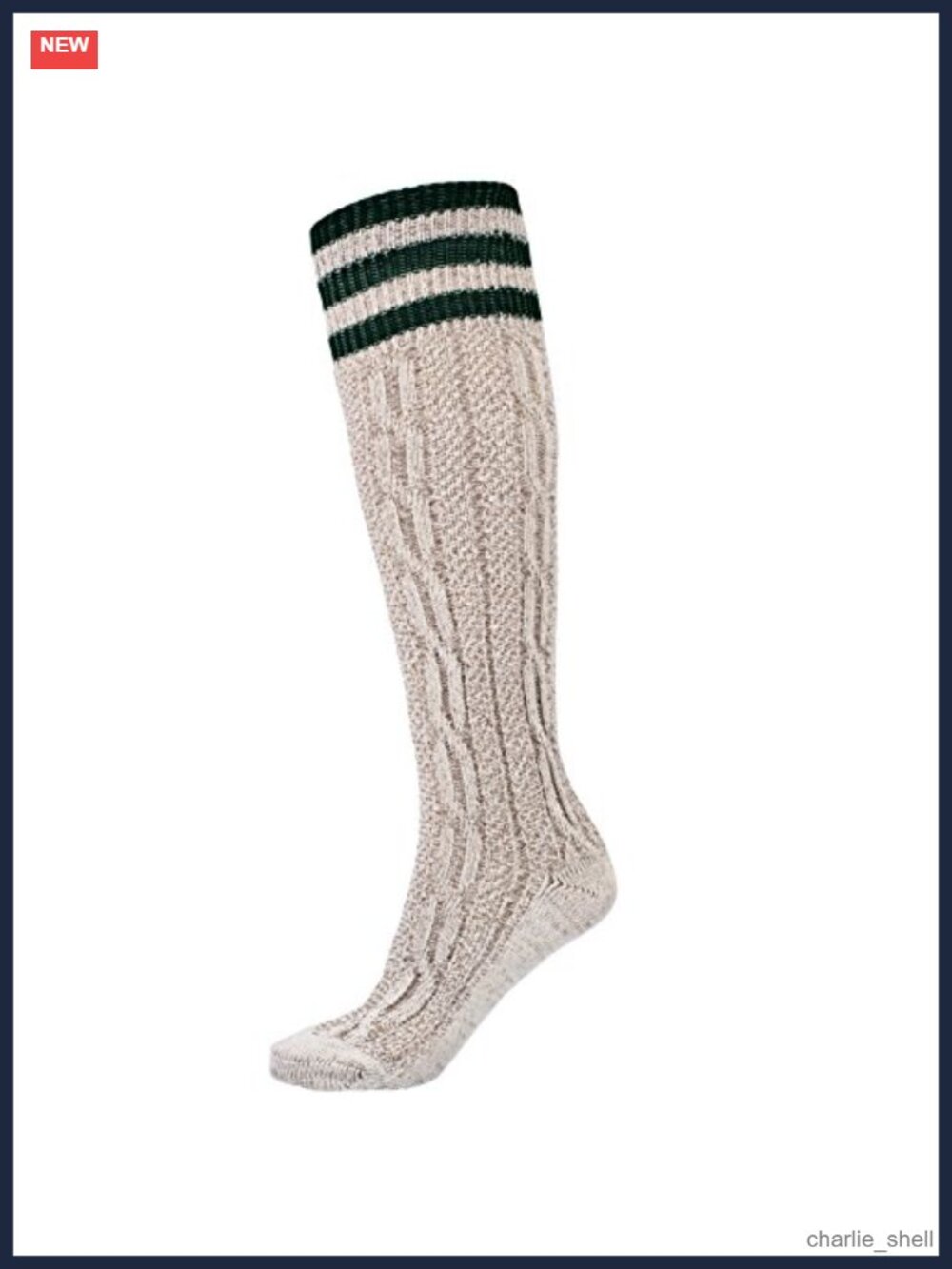 Knee High Rustic Bavarian Cotton Socks Traditional Lederhosen Socks Pair